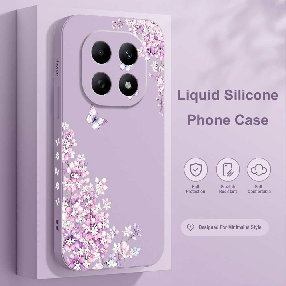 Phone Cases Xiaomi 15 - バイオレットフローラル柄のXiaomi Redmi Note 15 14 14S
