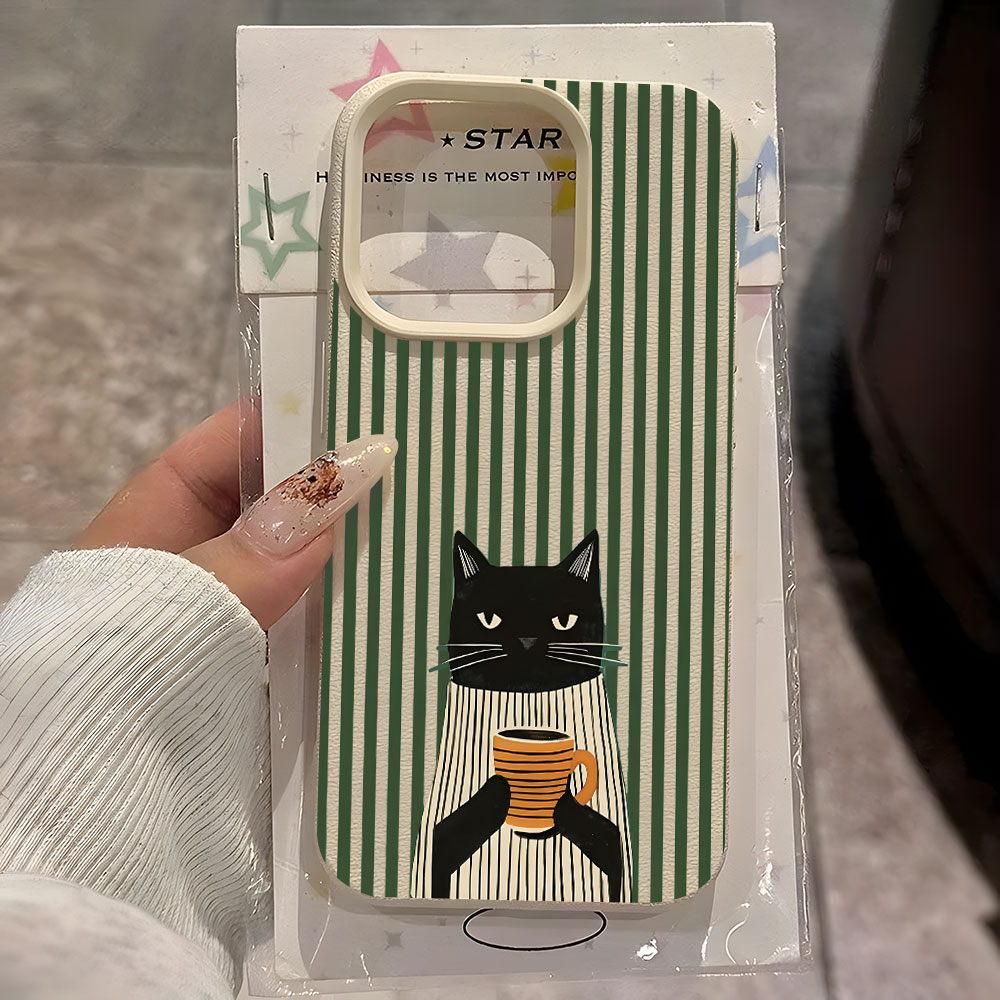 Phone Cases Xr Iphone - 面白いコーヒー猫柄ライチ柄iPhoneケース iPhone 18 17 16 15