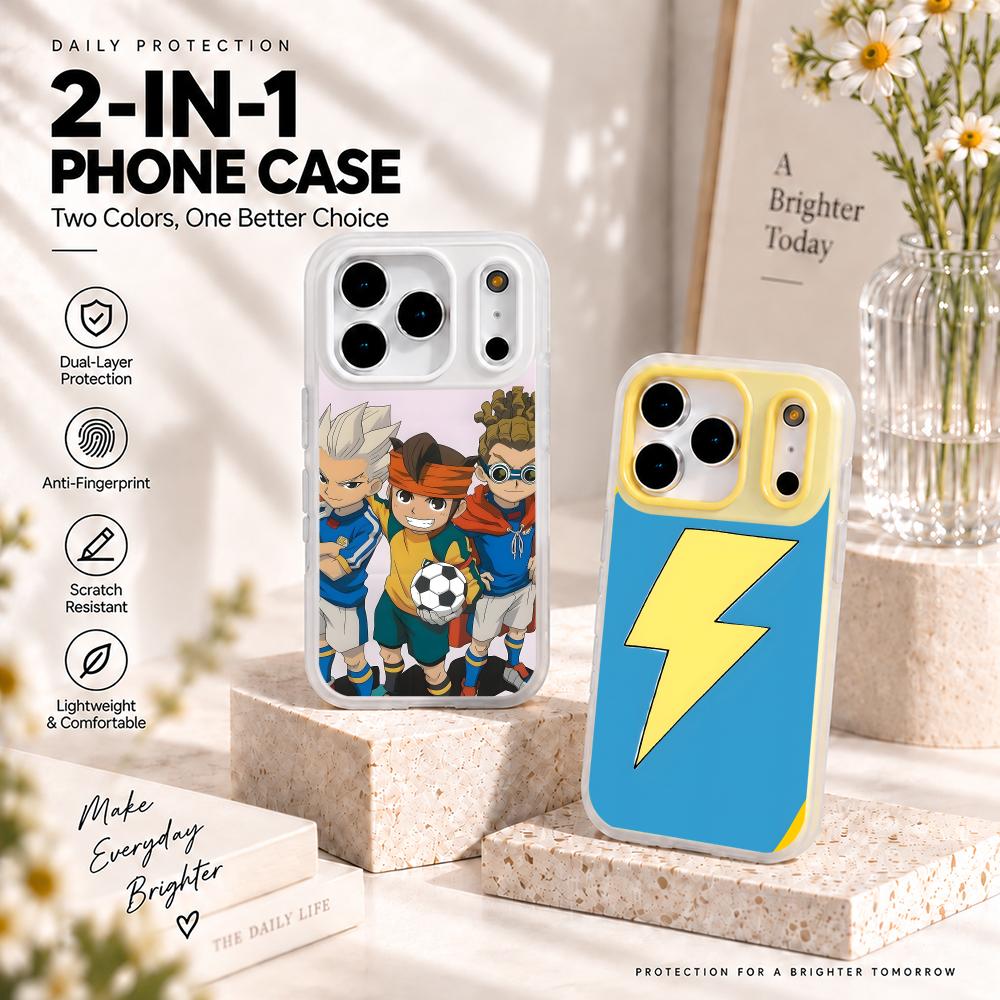Phone Cases For Iphone 16 - 「イナズマエレブン」のiPhone用2-in-1マットケース。iPhone 18、17、16、15、14 Pro Maxに対応。耐衝撃性に優れたスリムカバー。