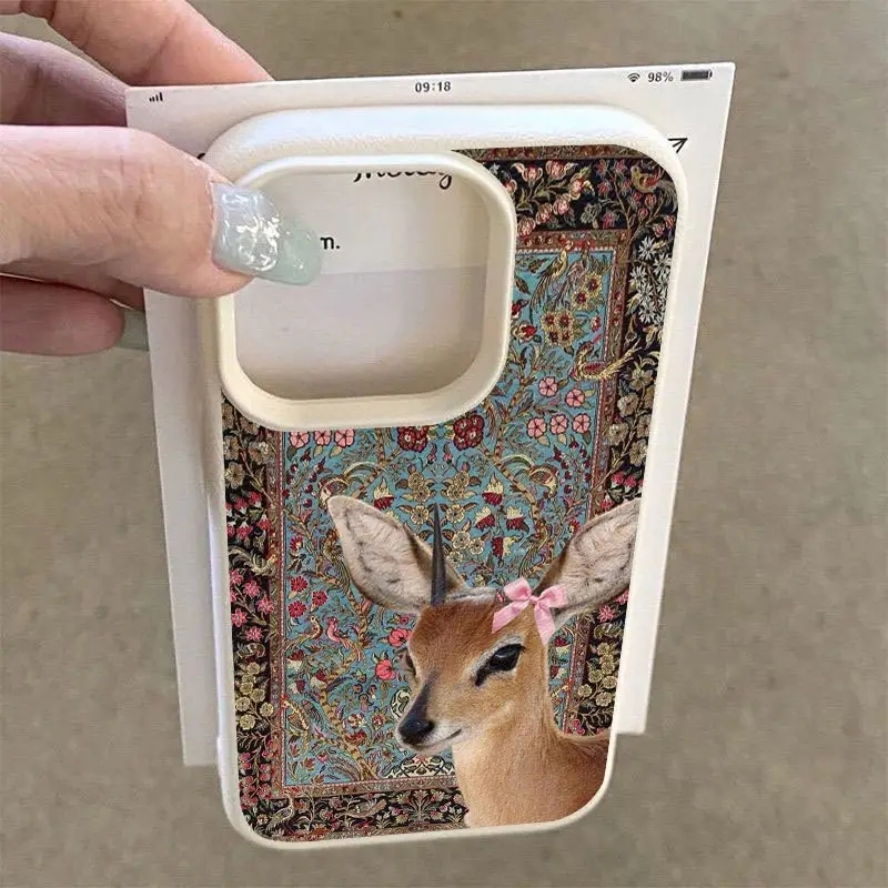 ヴィンテージ鹿ライチ柄シリコン製スマホケース Xiaomi  - Phone Cases Xiaomi 15 のレビューと価格