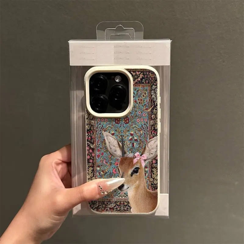 ヴィンテージ鹿ライチ柄シリコン製スマホケース Xiaomi  - Phone Cases Xiaomi 15 のレビューと価格